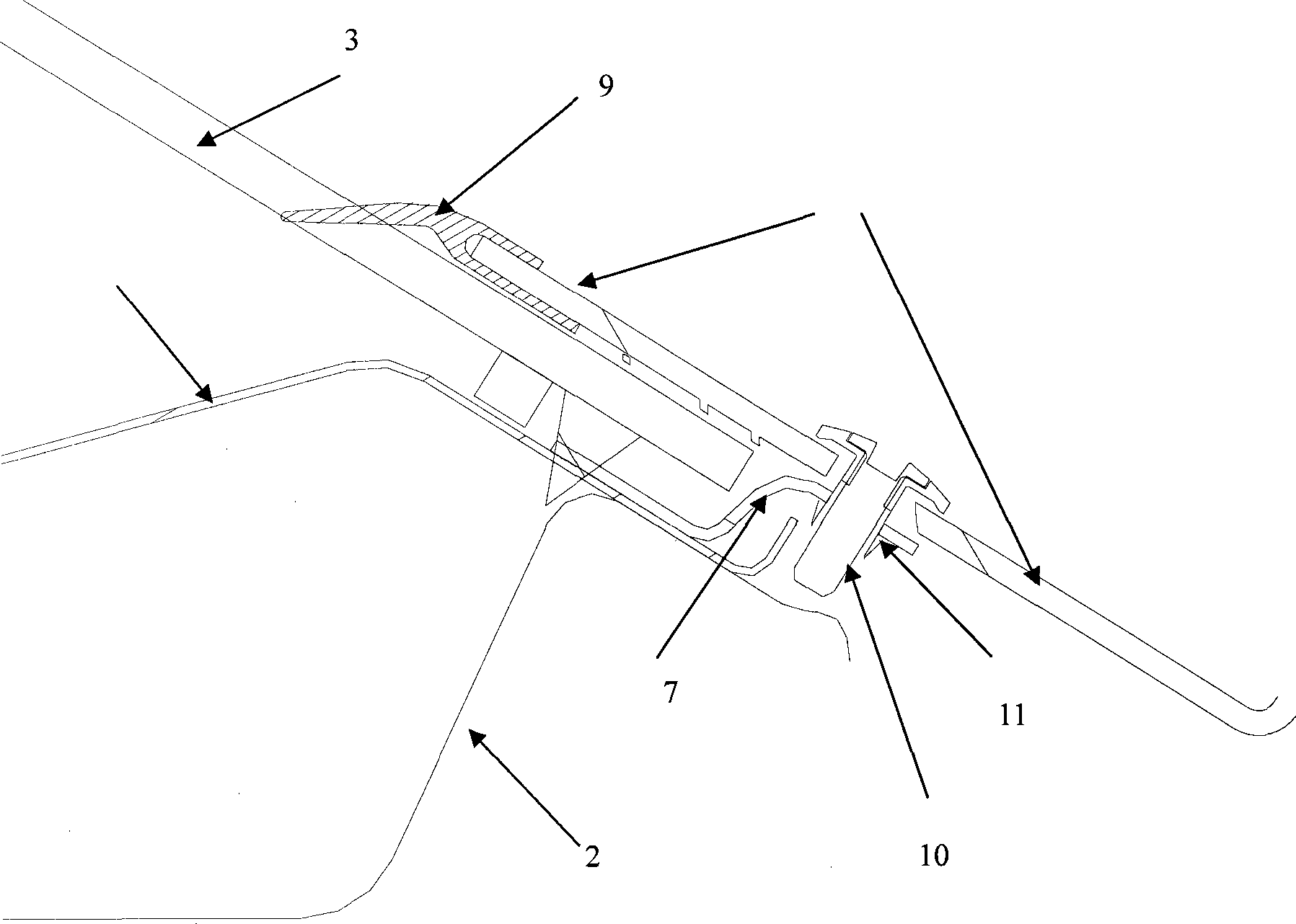 Mounting structure for car front cover decorating parts