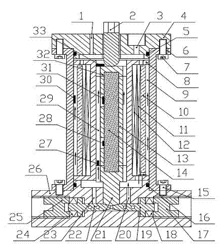 Two-stage jet nozzles series super-magnetostrictive jet servo valve and operating method thereof