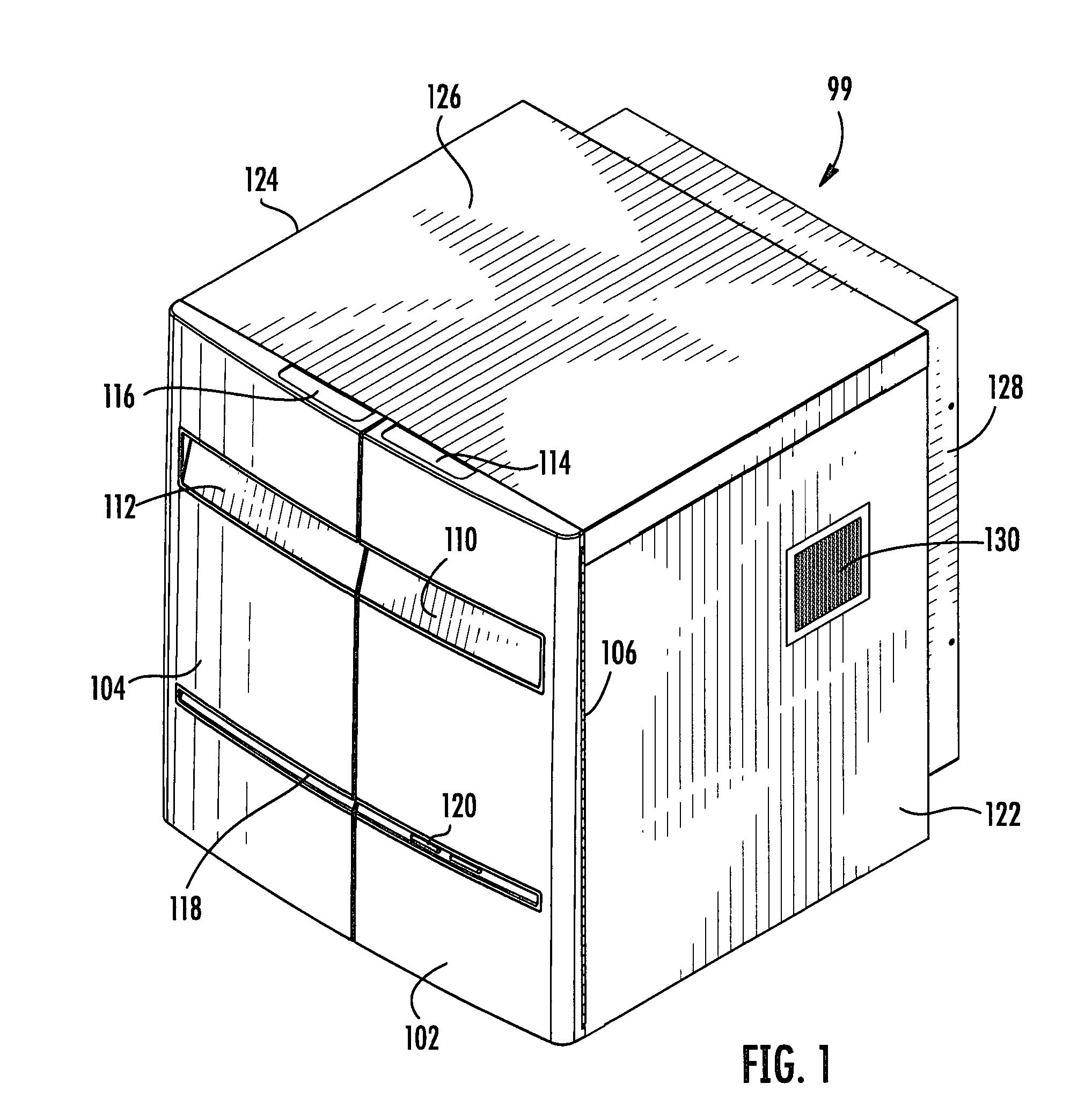 Elevator and method for tilting solid image build platform for reducing air entrainment and for build release