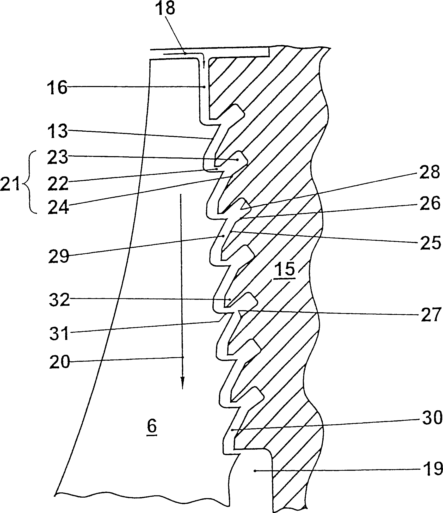 Method and device for non-contact sealing between rotor and stator