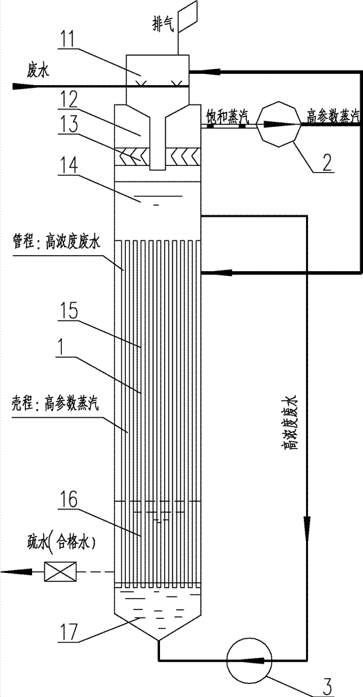 Thermal waste water treatment apparatus and method employing heat pump
