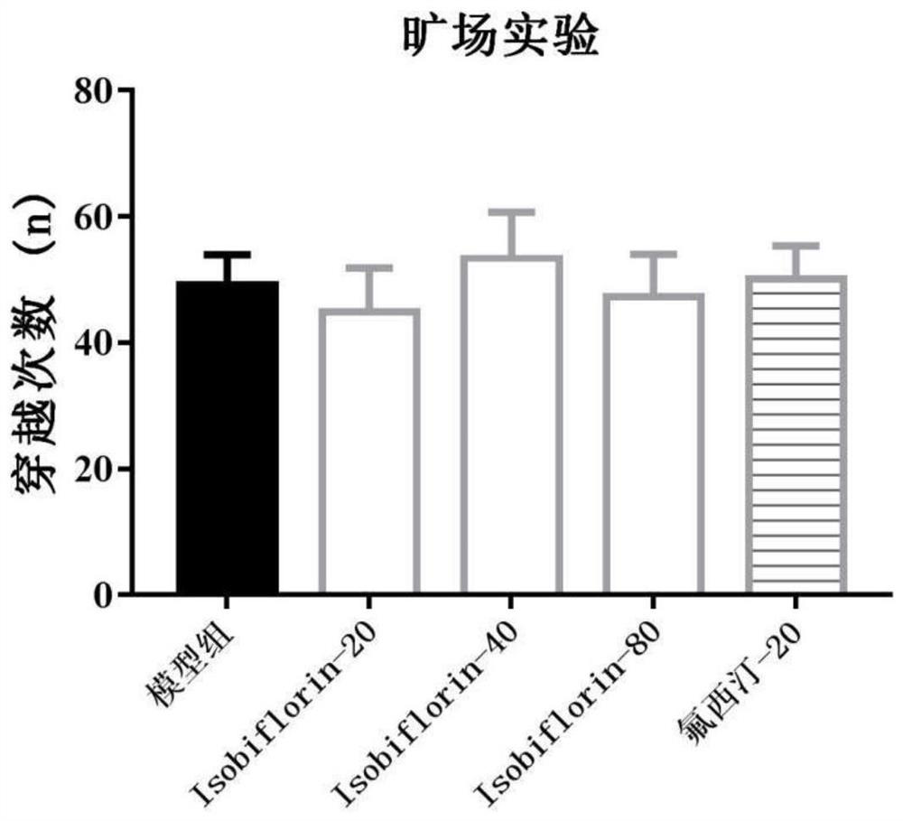 Application of isobiflorin or its pharmaceutically acceptable salt in preparation of antidepressant pharmaceutical composition