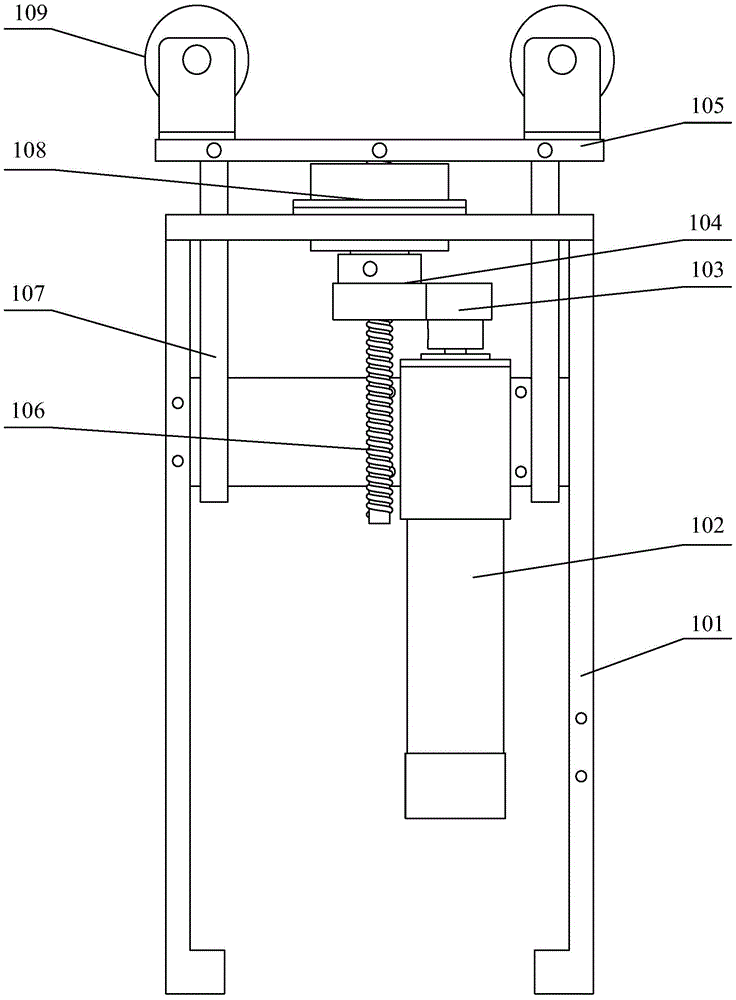 A clamping mechanism and a walking mechanism of a line inspection robot