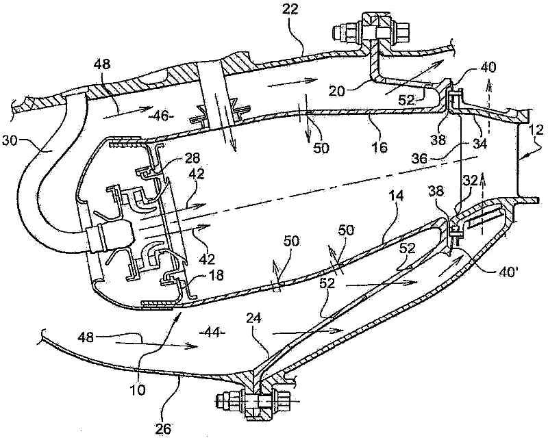 Sealing between a combustion chamber and a turbine distributor in a turbine engine