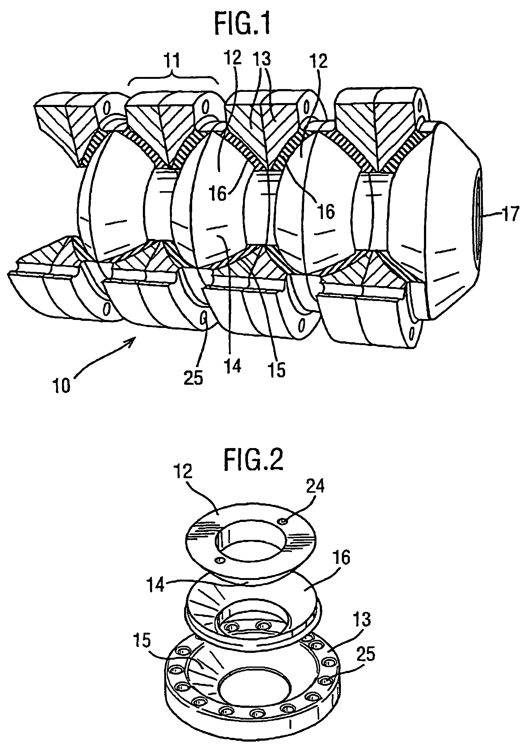 Link assembly for a snake like robot arm