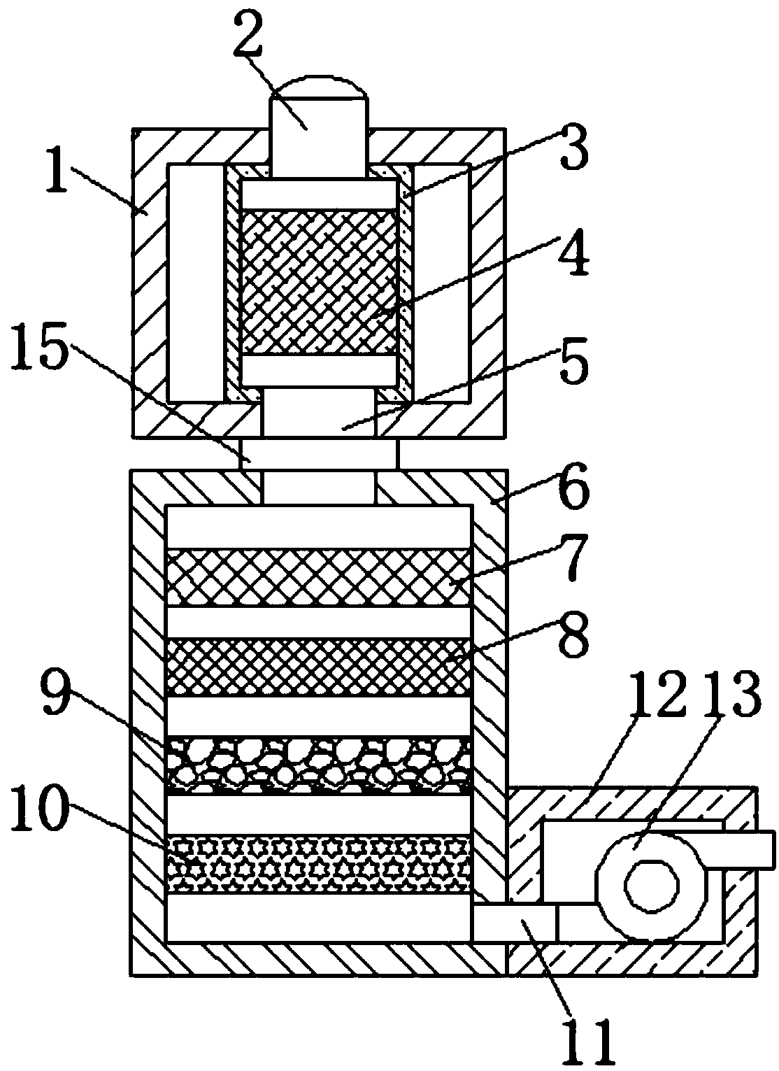 Multi-filtration activated carbon water purifier