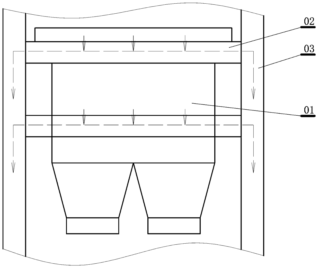 Bin body and support structure fused loading station steel structured frame