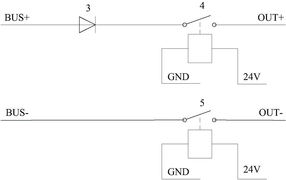 Direct current output switch circuit