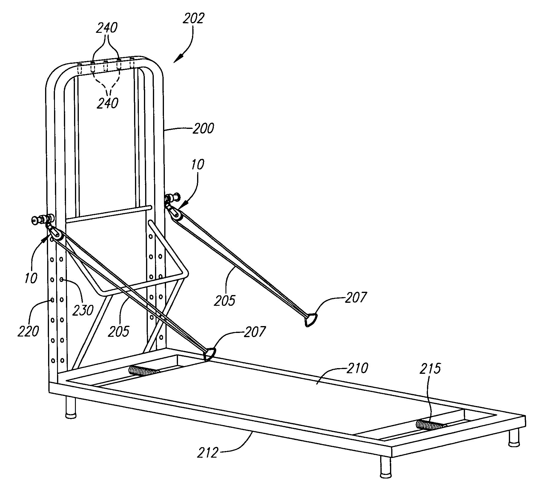 Adjustable mounting device for exercise equipment