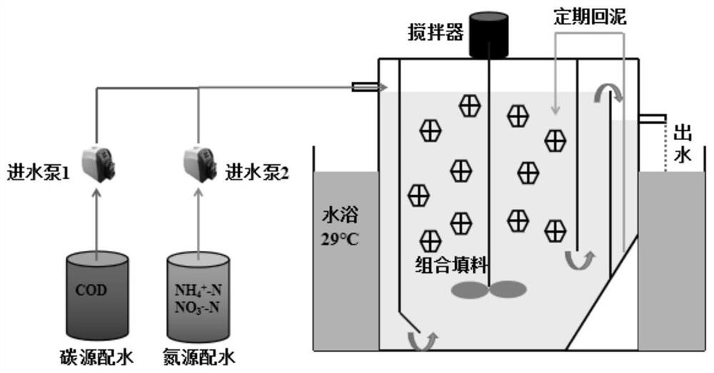 A method for quickly establishing a short-range denitrification-anammox coupled denitrification system and its application