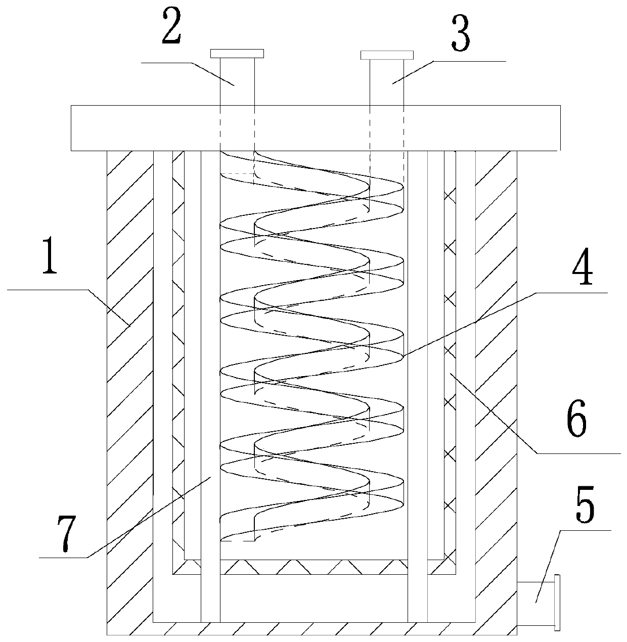 Spiral efficient sulfur extraction device and extraction method thereof