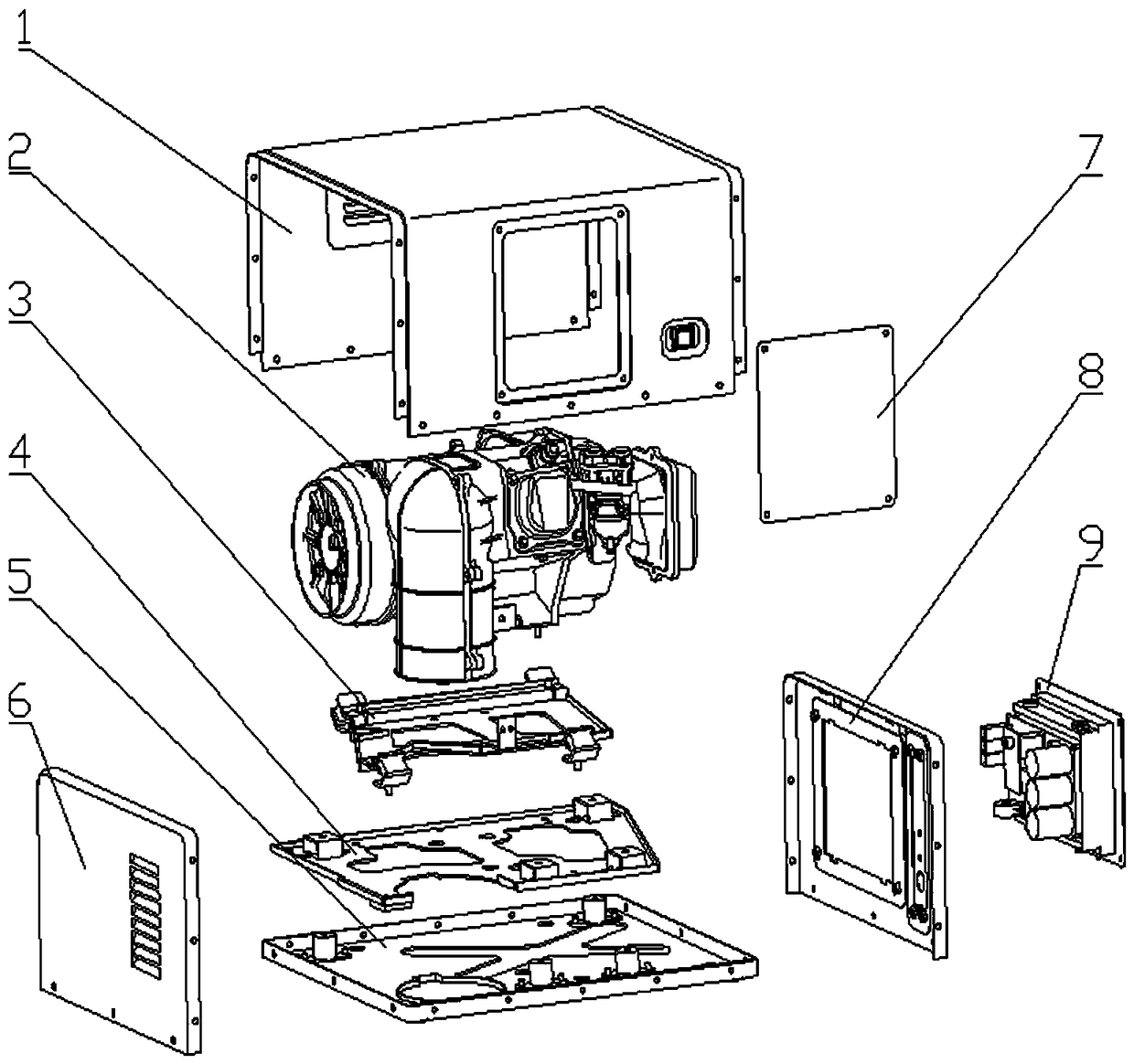 A vehicle-mounted variable frequency generator set