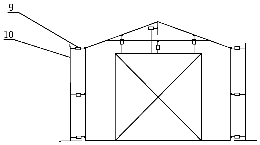 Wind load simulation test method for double-pitched roof mobile house