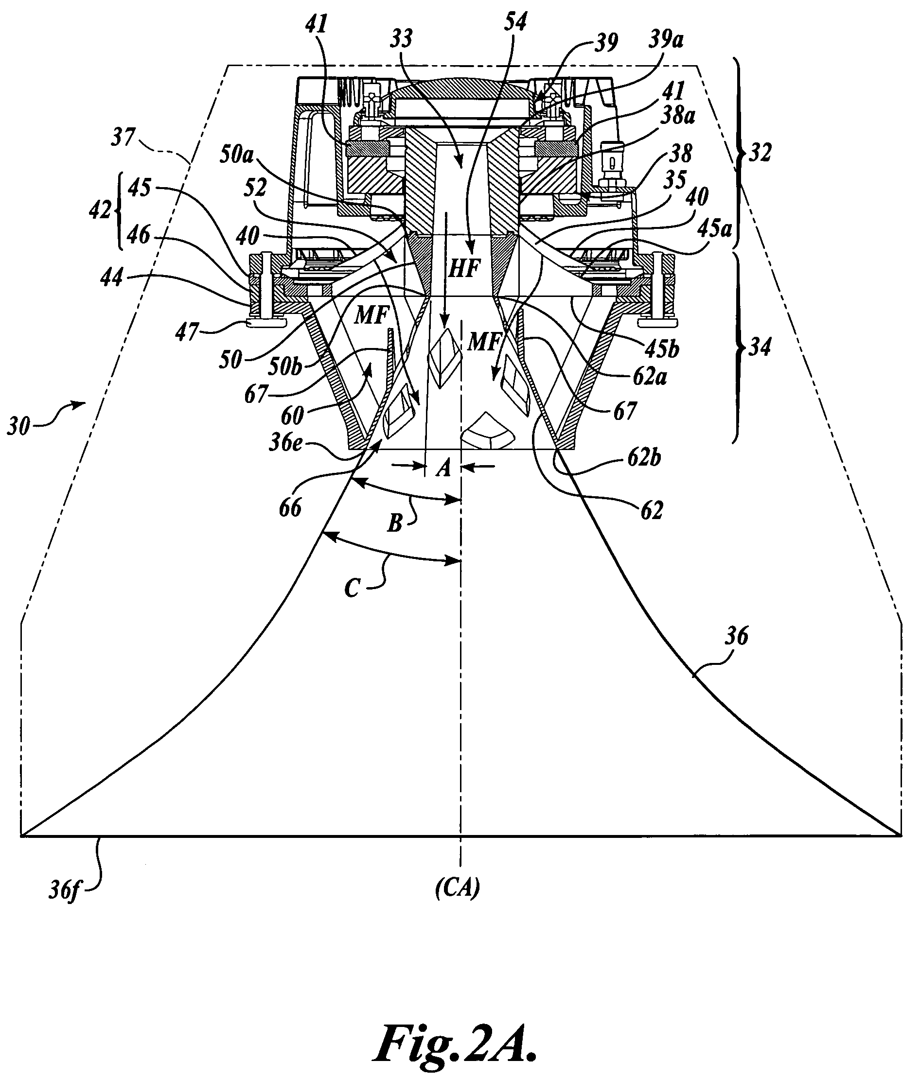 Coaxial mid-frequency and high-frequency loudspeaker