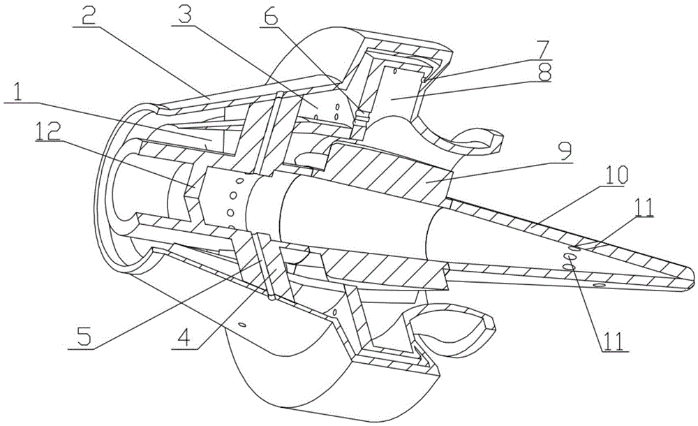 Interstage combustor with integrated diversion and trapped vortex