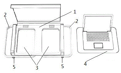 Foldable handheld box computer desk