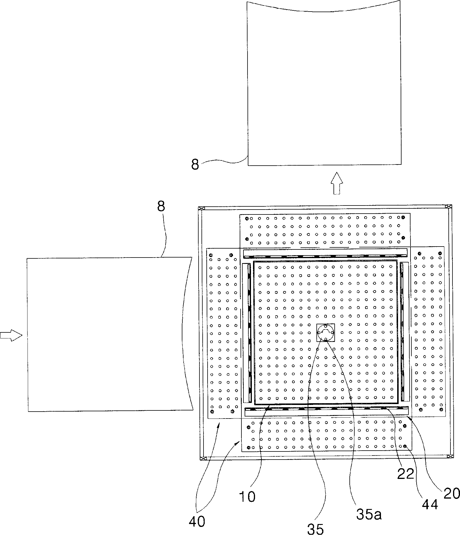 Plate glass direction conversion device