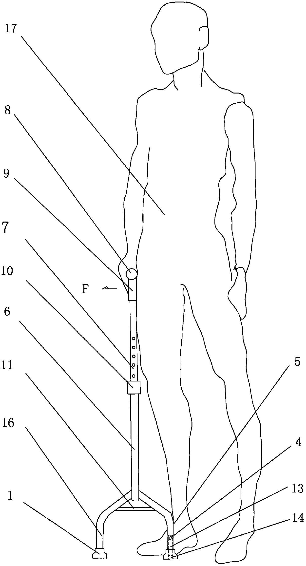 Method for using four-leg walking stick safer and more labor-saving