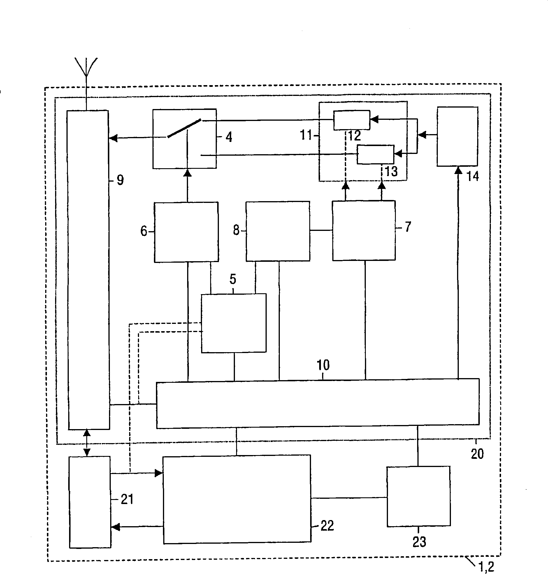 Device for use in a frequency hopping system