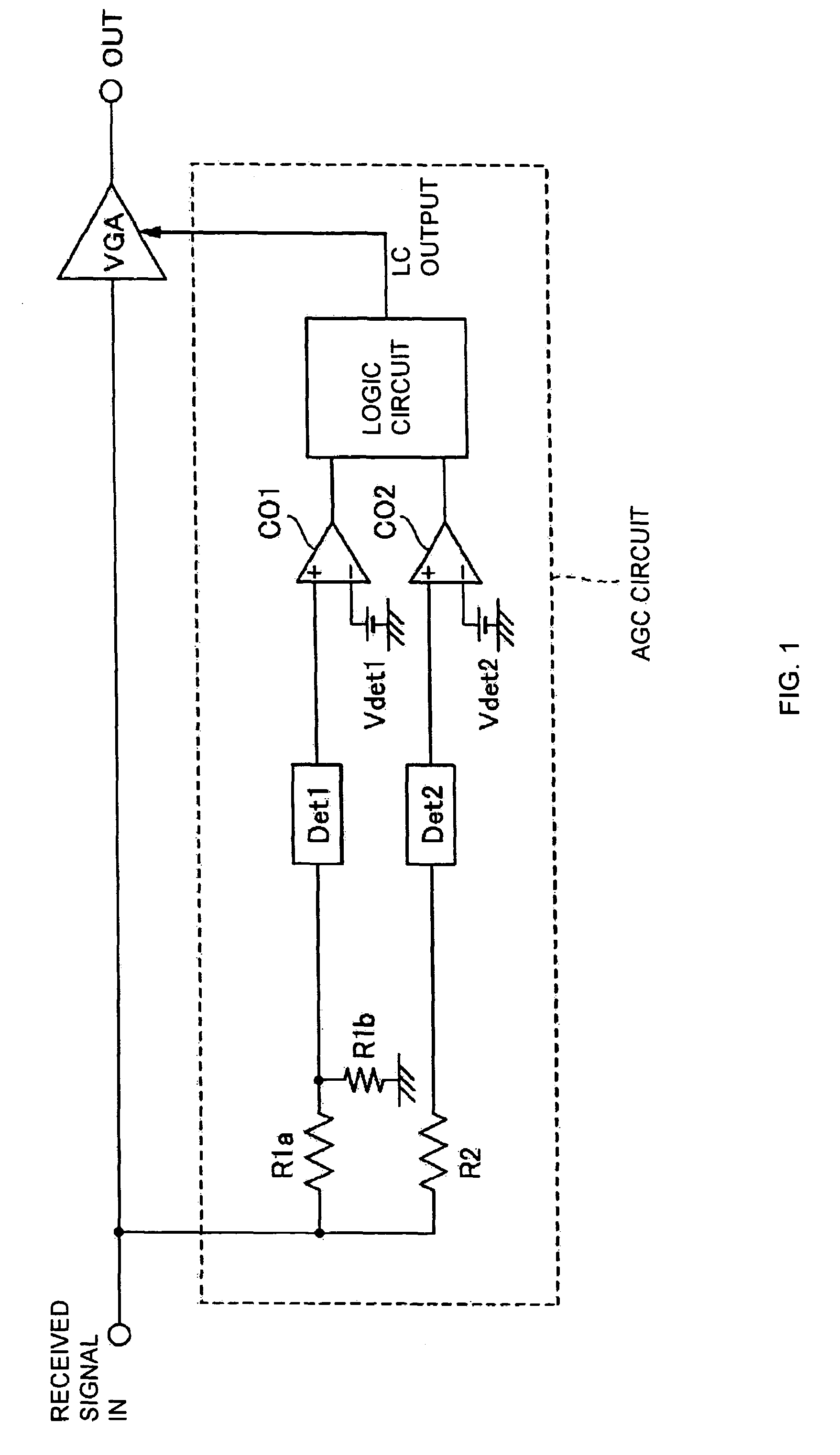 Automatic gain control circuit for receive apparatus for mobile object