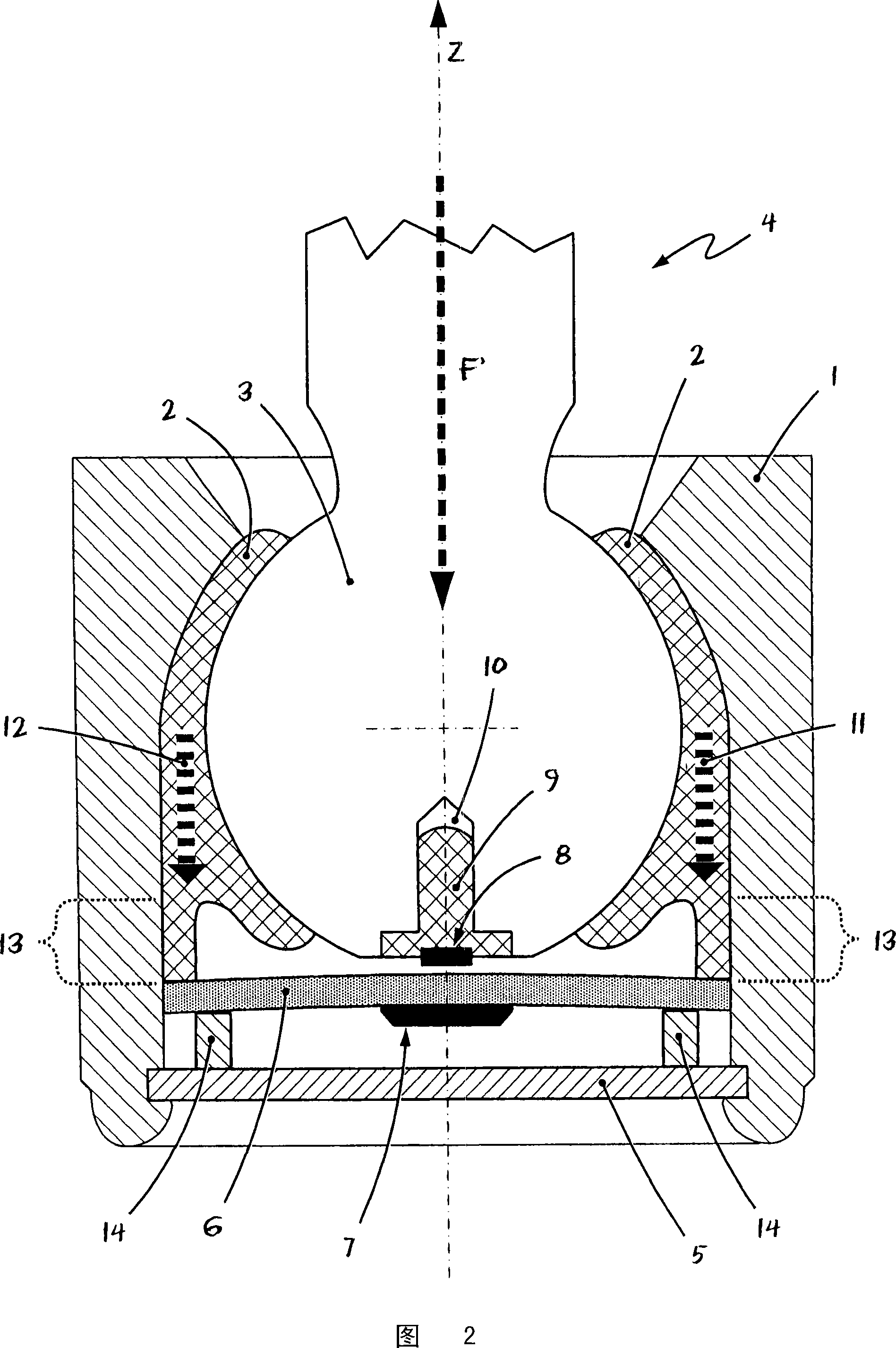 Ball-and-socket joint with sensor system and wear measurement method