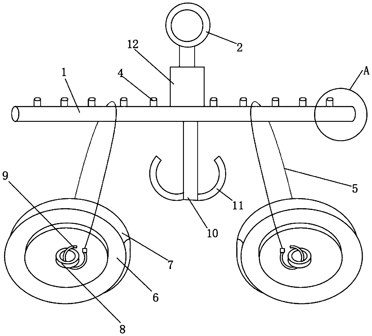 Special suspension bracket for rubber pipe