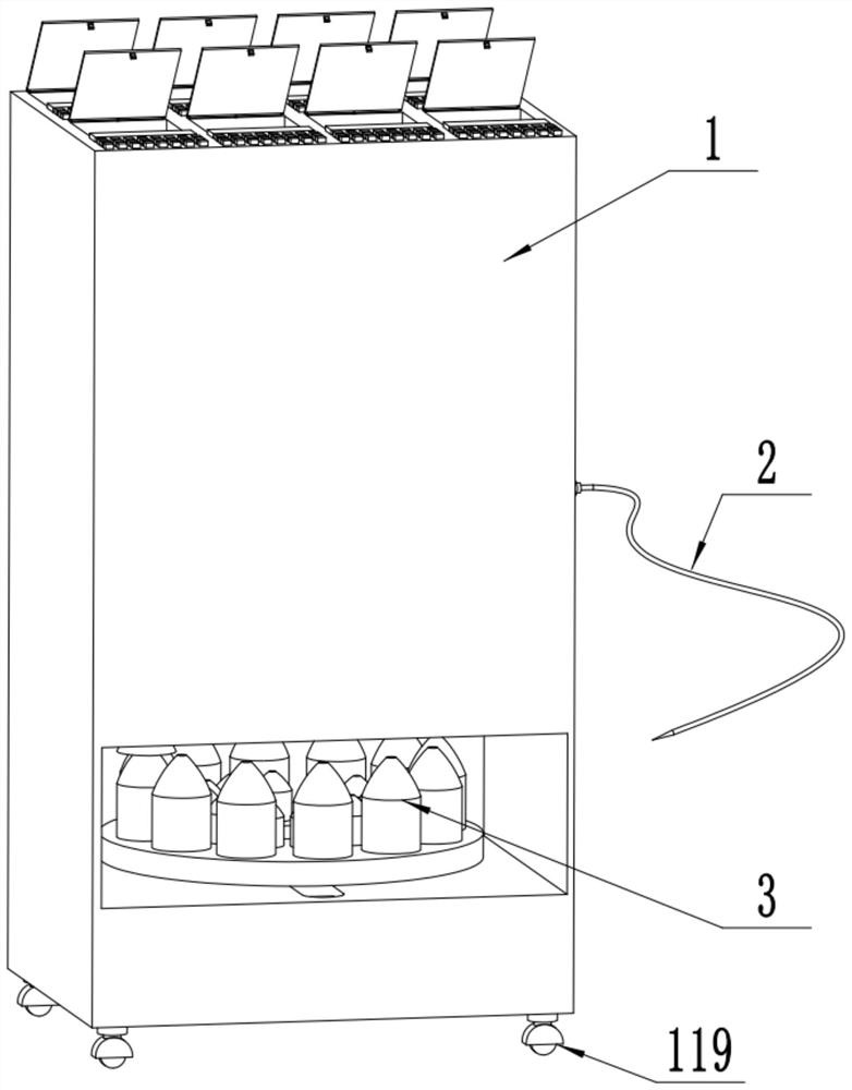 Movable sickbed cabinet capable of automatically changing medicines during infusion
