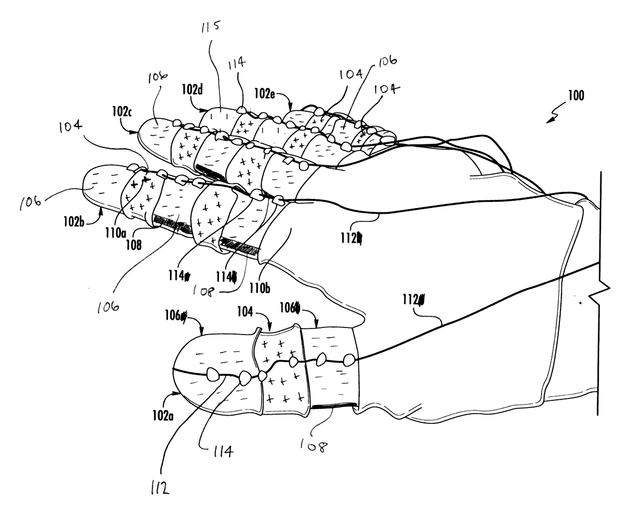 Wearable Devices, Wearable Robotic Devices, Gloves, and Systems, Methods, and Computer Program Products Interacting with the Same