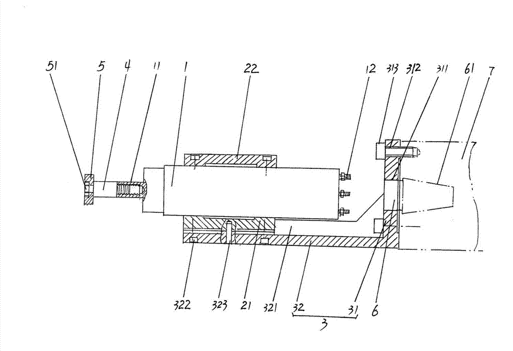 High-speed grinding head device suitable for numerical control boring and milling machine