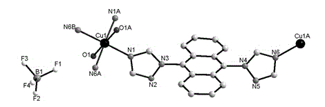 Anthracene-ring bitriazol-cupric tetrafluoroborate complex capable of catalyzing 4-tert-butyl phenylboronic acid and preparation method thereof