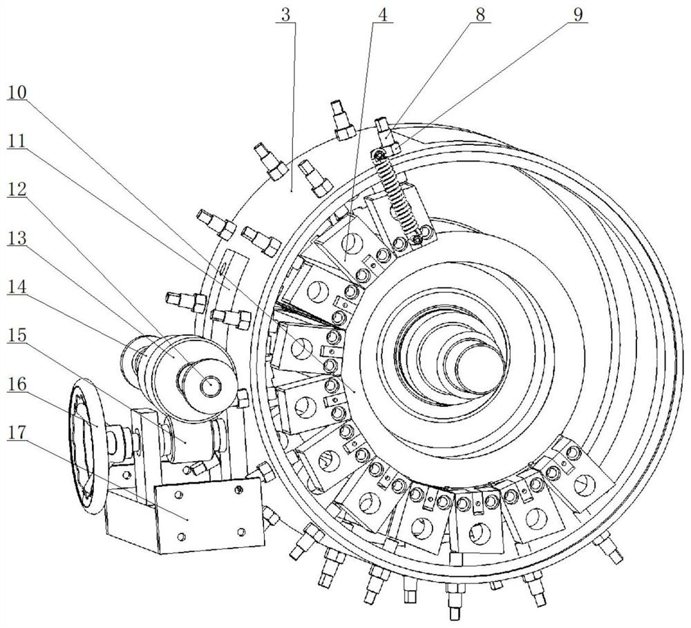 A device for adjusting the rice knife assembly of an emery roller rice mill