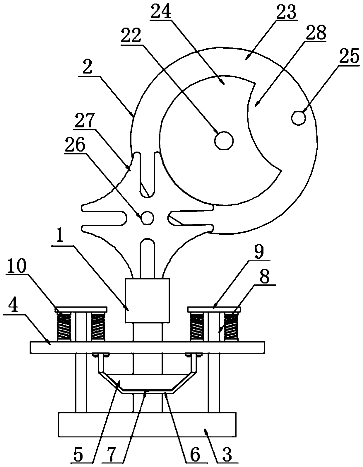 Lifting device of intelligent mobile phone middle plate detection device