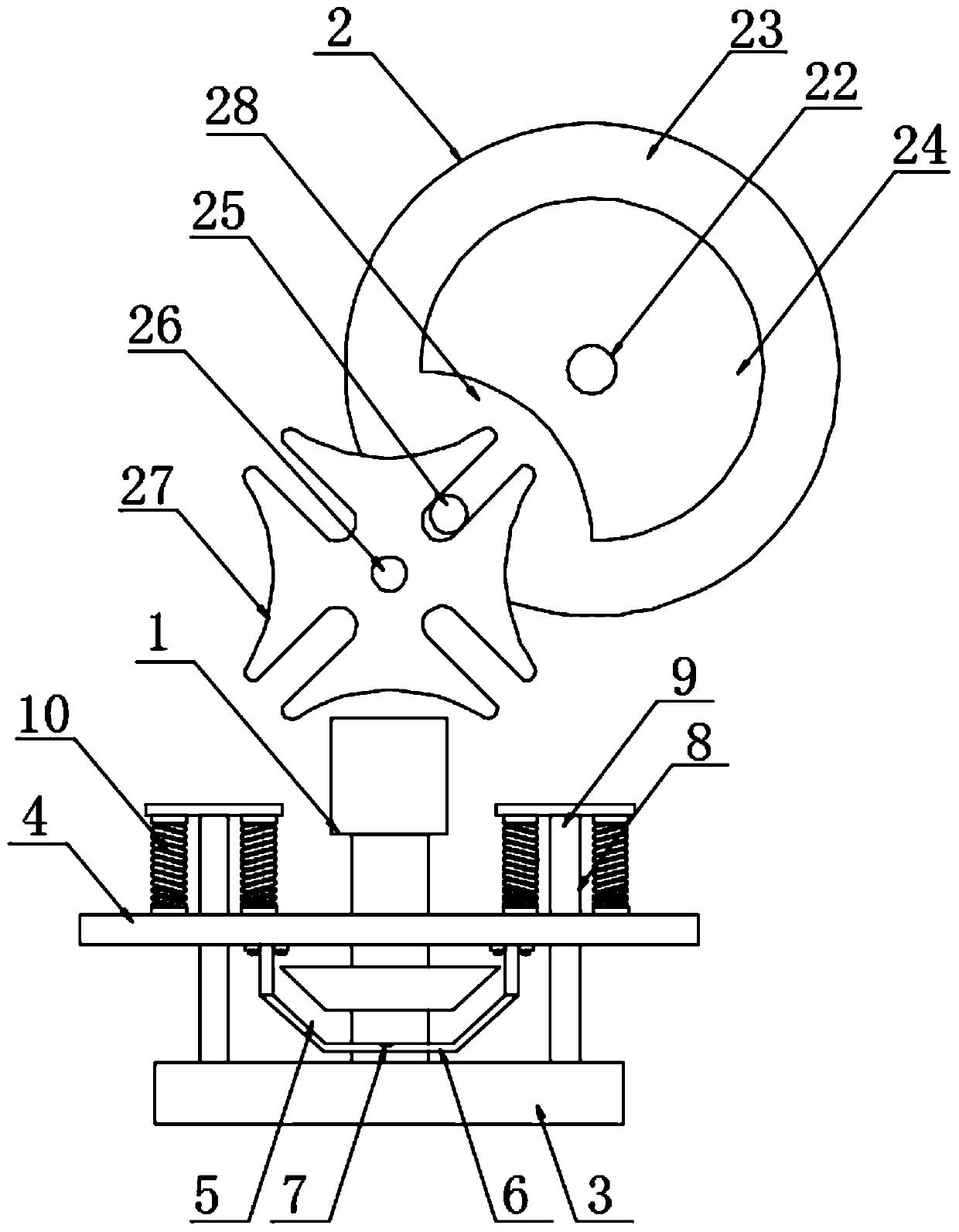 Lifting device of intelligent mobile phone middle plate detection device