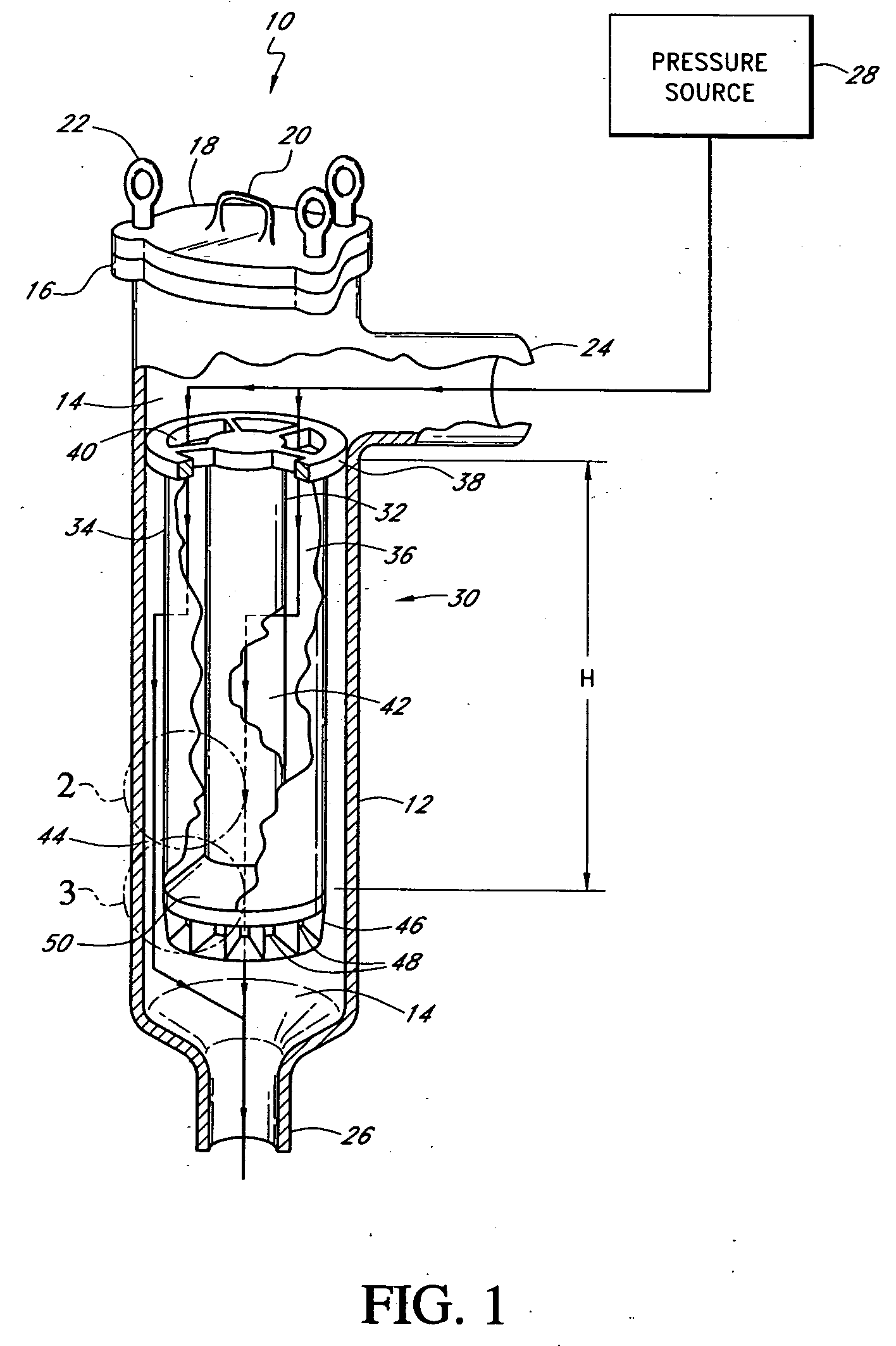 Displacement filter apparatus and method