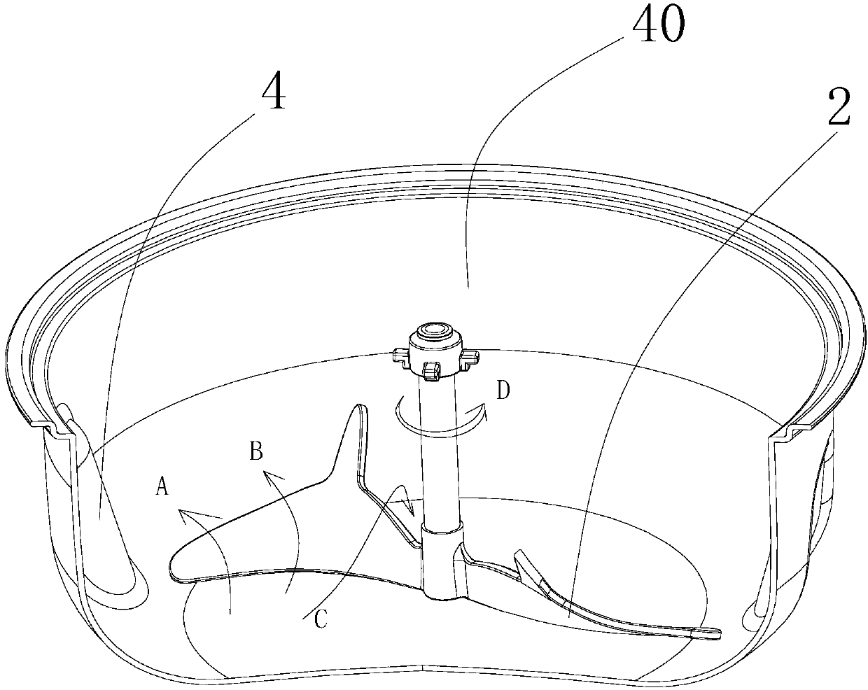 Cooking stirring rake and cooking machine provided with cooking stirring rake