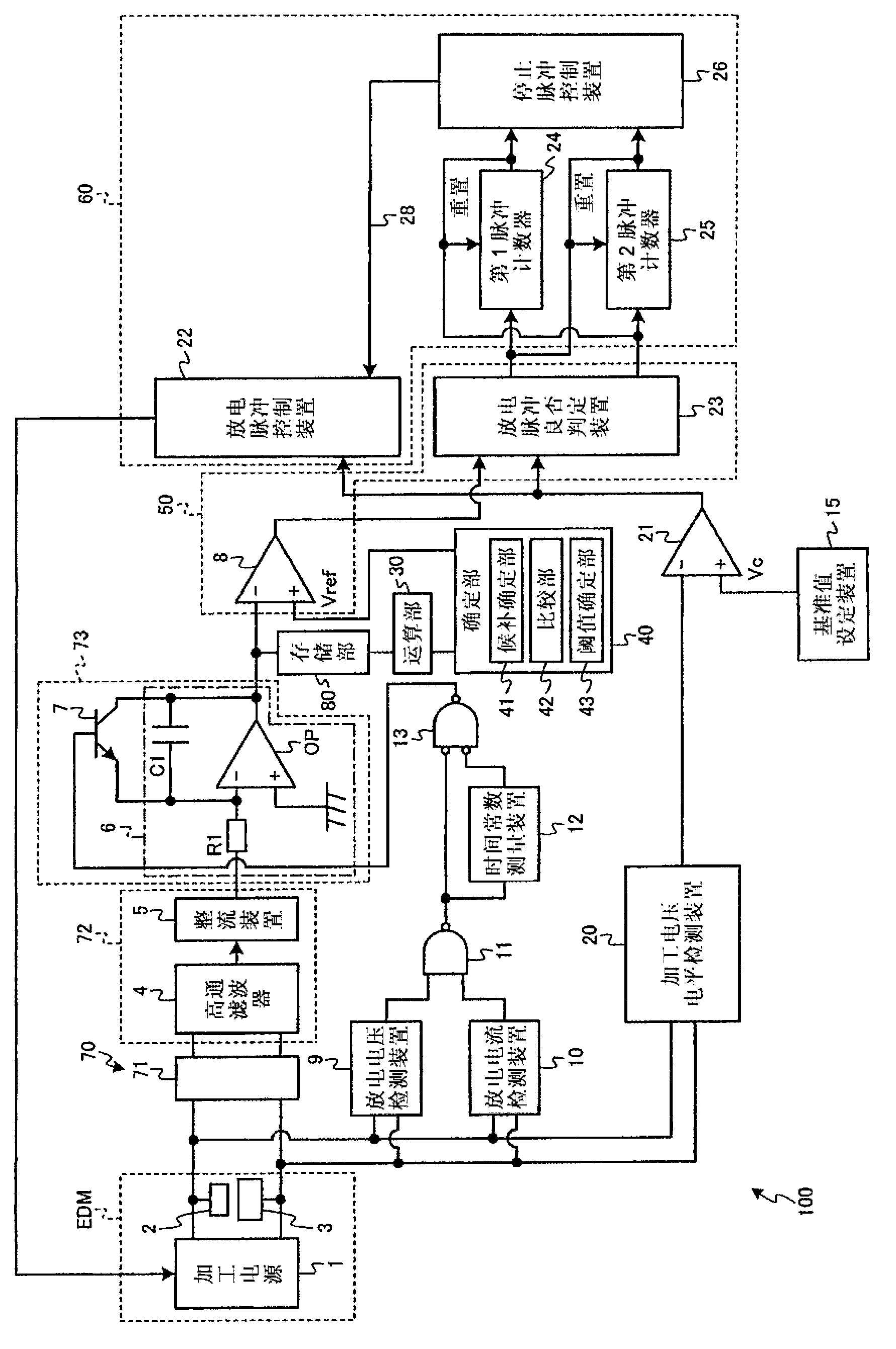 Device for controlling electrical discharge machine