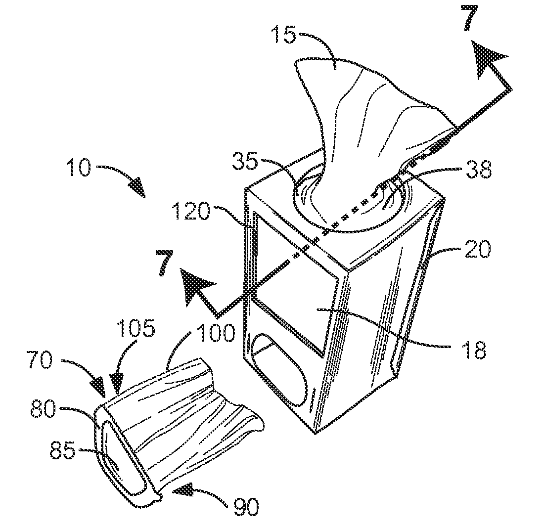 Combination Tissue Dispenser and Trash Receptacle