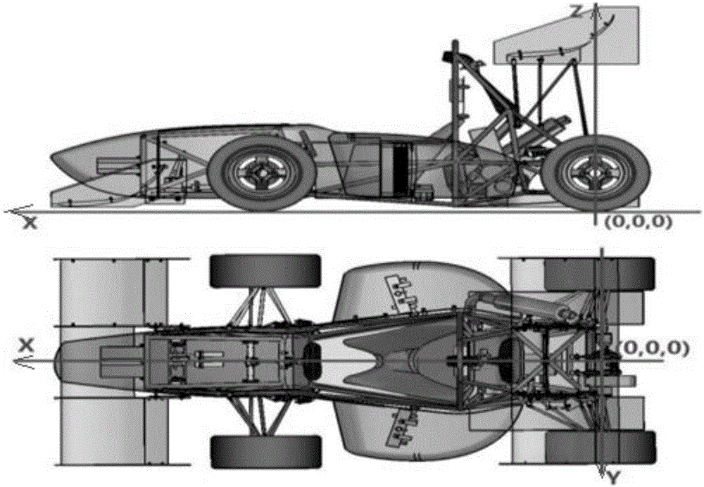 FSAE racing car semiaxis length determination and bounce checking method