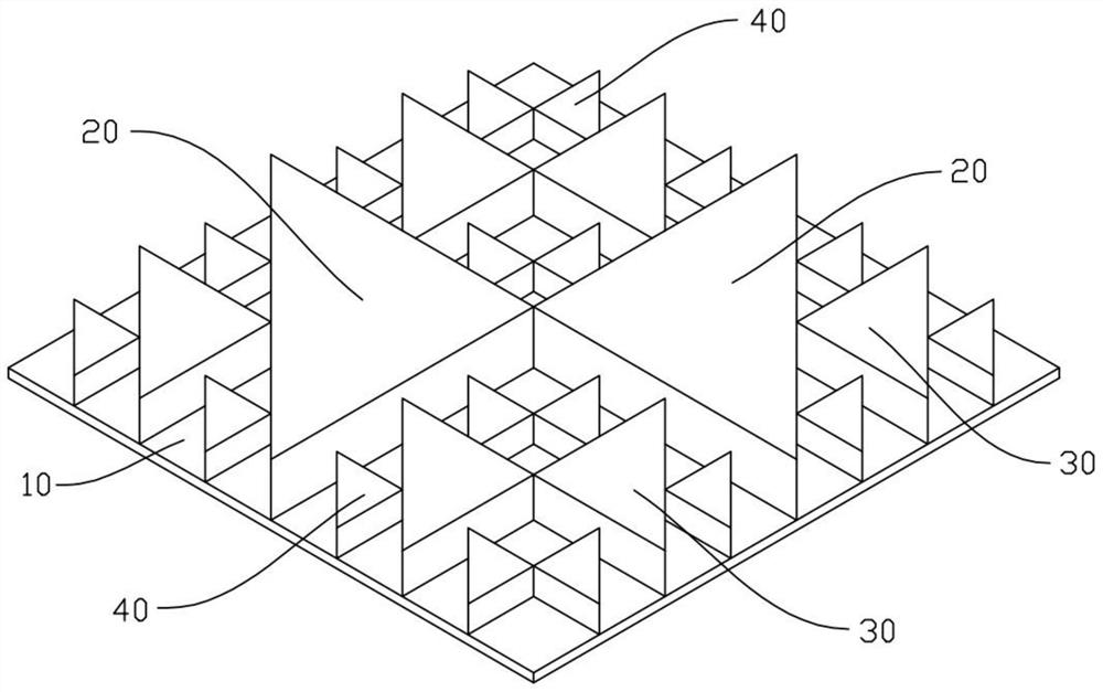 Scherpinski triangular acoustic diffuser and arrangement method