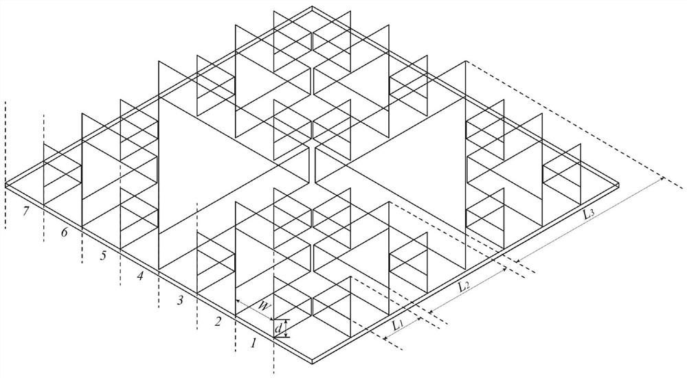 Scherpinski triangular acoustic diffuser and arrangement method