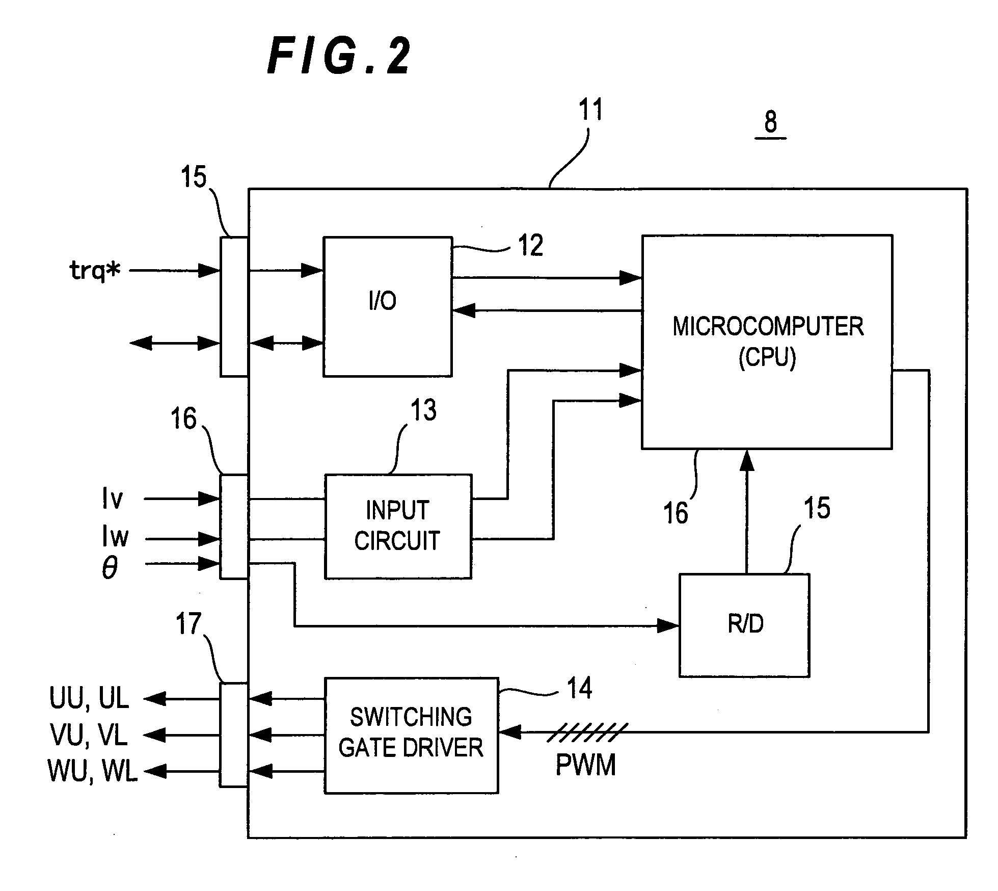 Apparatus for controlling three-phase AC motor on two-phase modulation technique