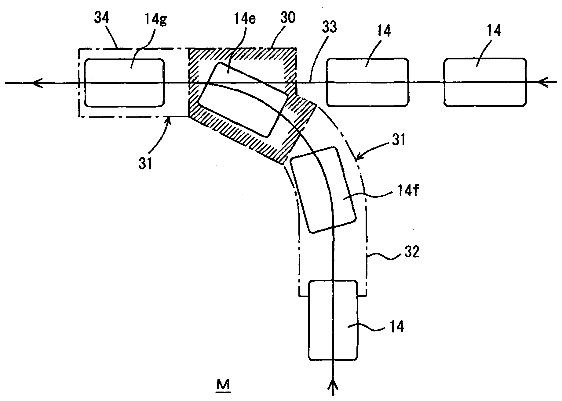 Traveling vehicle system and method for controlling traveling by traveling vehicle system