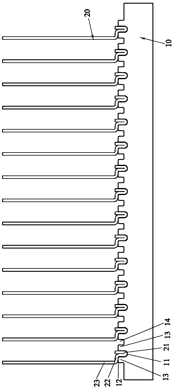 Cooling fin stamping and riveting structure