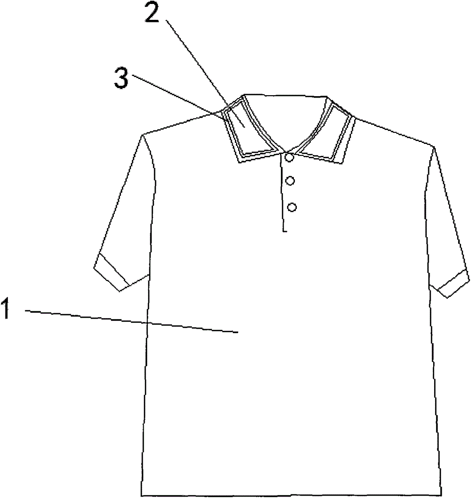 Garment provided with crease-resistant collarband and made of medical shell fabric