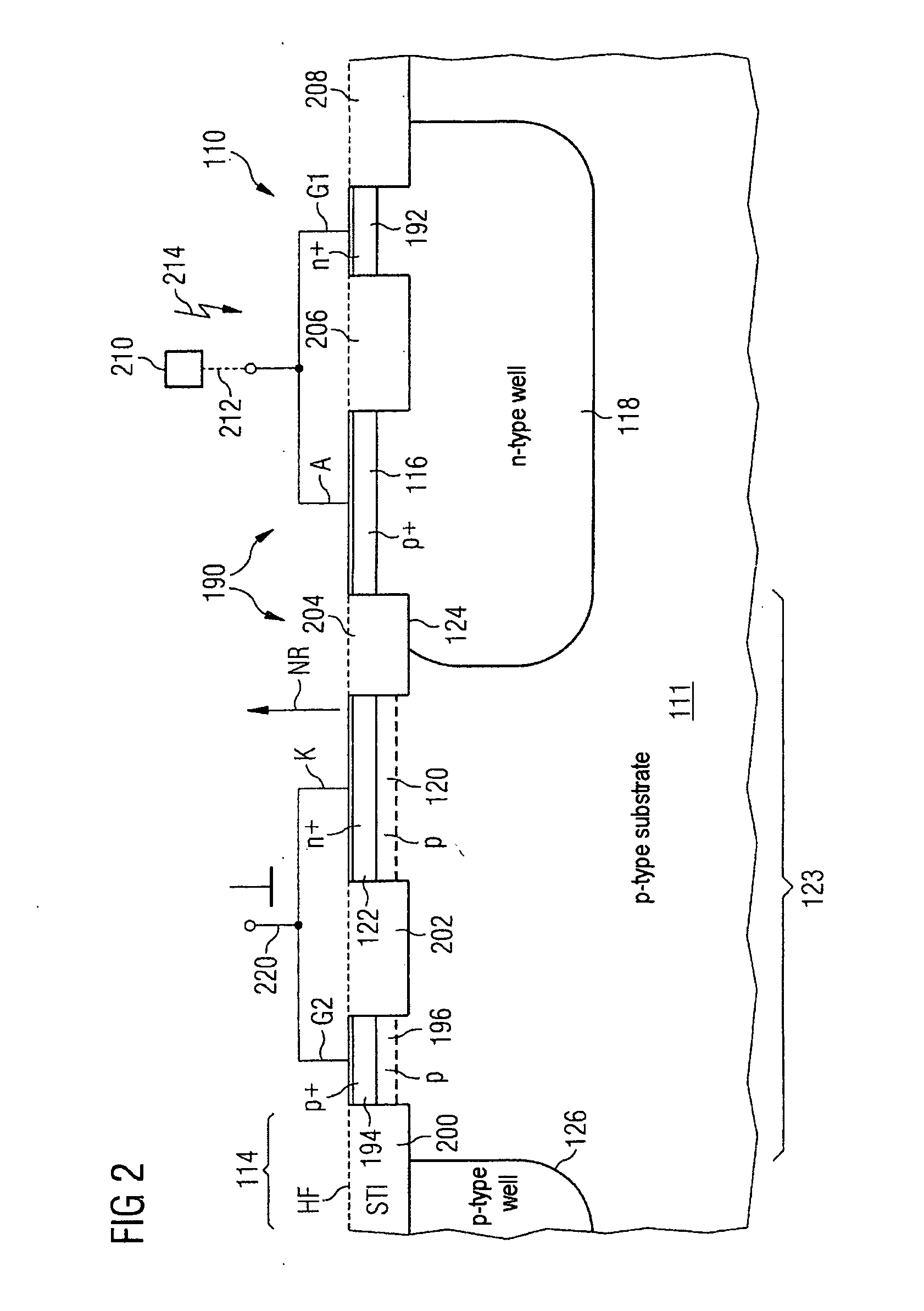 Integrated circuit arrangement with shockley diode or thyristor and method for production and use of a thyristor