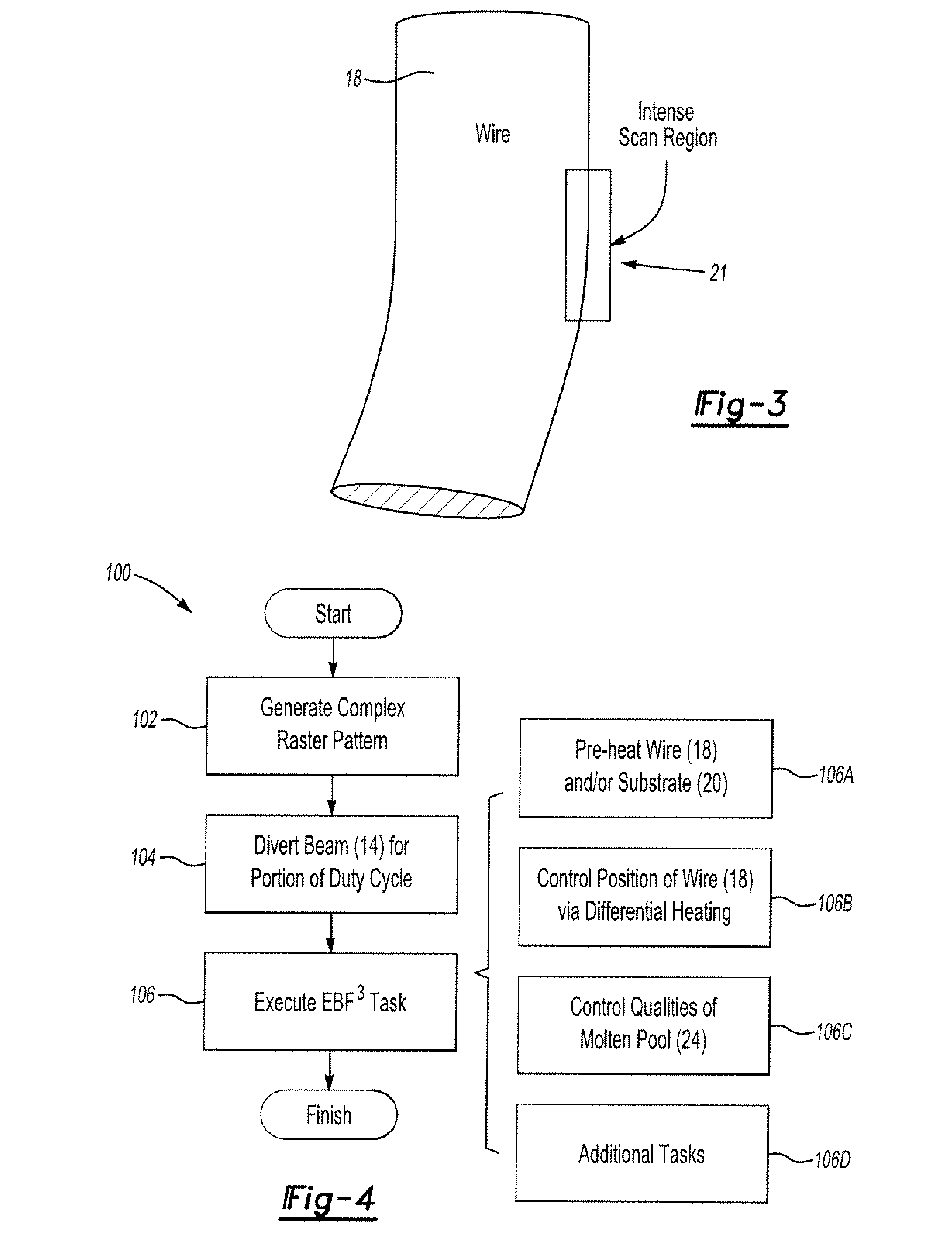 Use of beam deflection to control an electron beam wire deposition process
