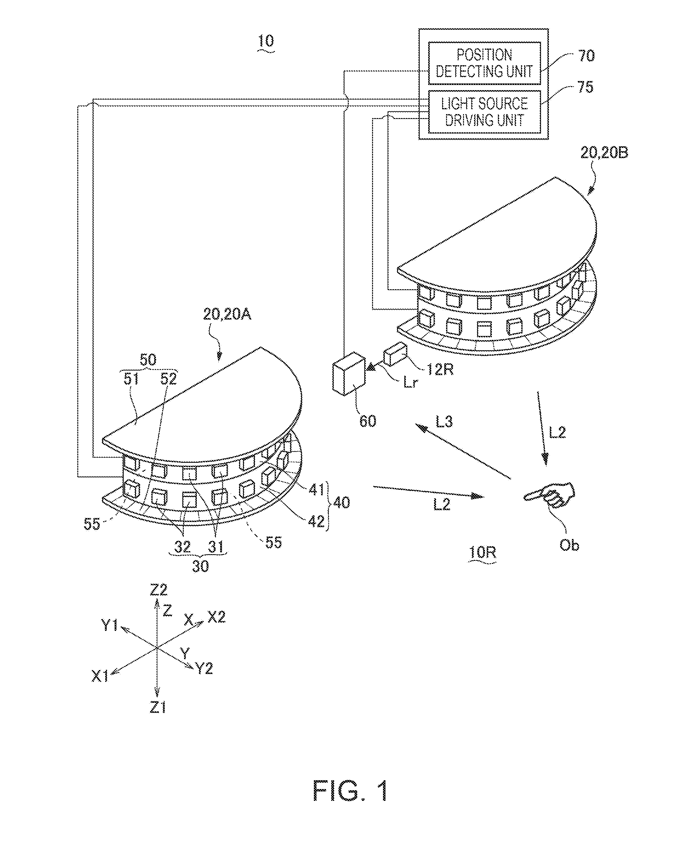 Optical position detecting device and apparatus provided with position detecting function