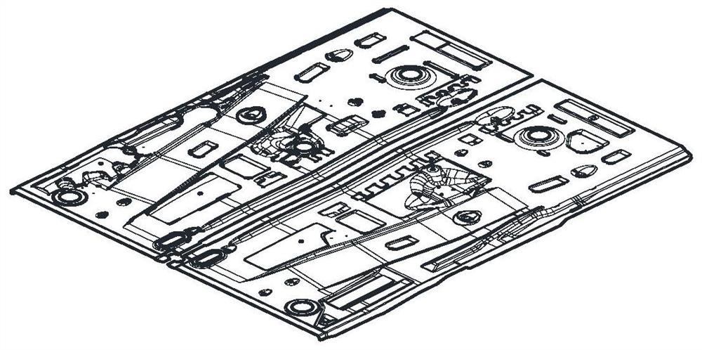 Stamping process of automobile front floor