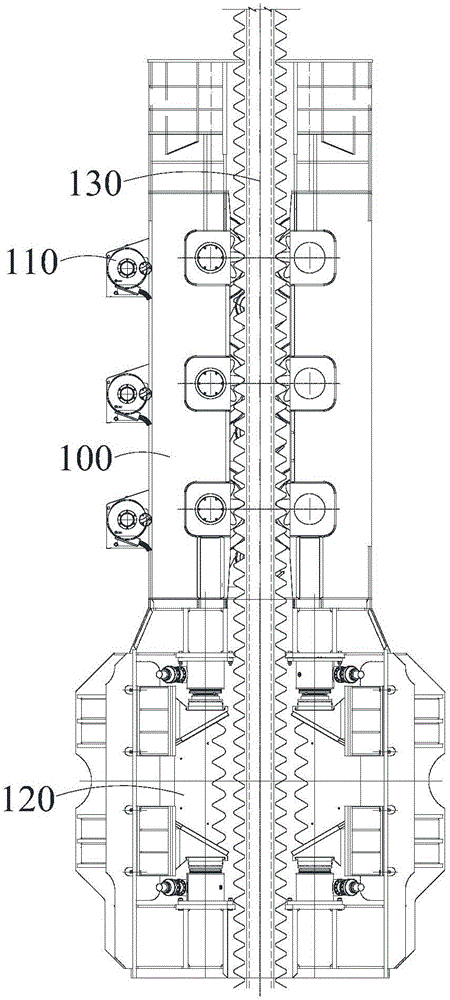 Notch cantilevered type self elevating type drilling platform