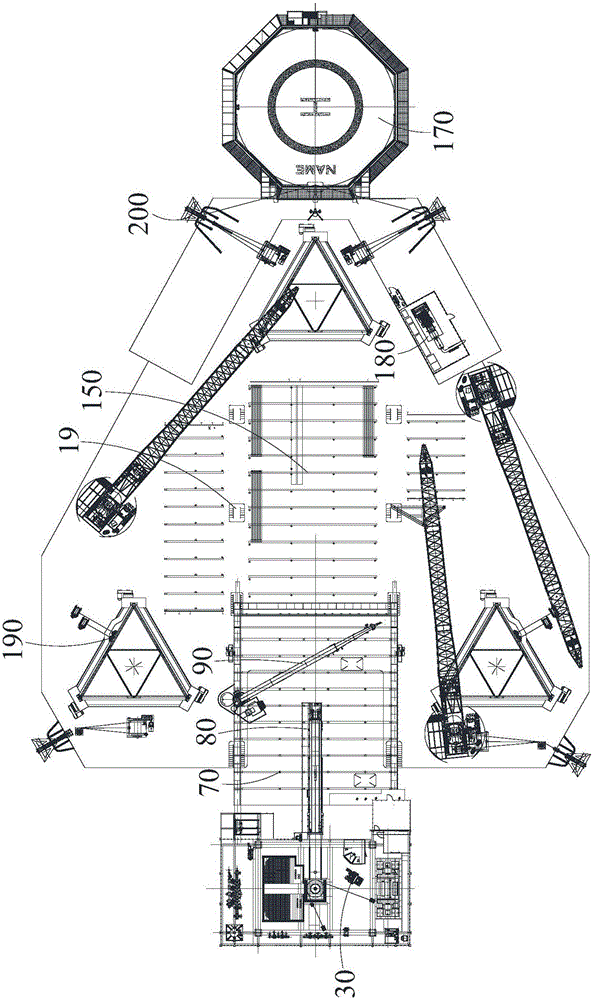 Notch cantilevered type self elevating type drilling platform